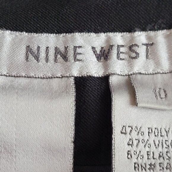 Nine West High-rise Capri Dress Pants 10 Black Stretch Tapered Flat Front - Picture 10 of 12